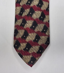 Robert Talbott Tie Black Red Gold Best Of Class Abstract Hand Sewn Silk England - Picture 1 of 12