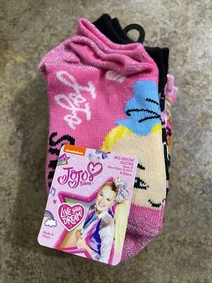 Nickelodeon Jojo Siwa No Show Socks Large 4-10 Pack of 6 Pair "Live your Dream!" - Image 1 of 2