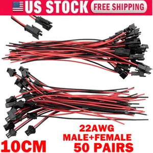 50-Pair 2-Pin For JST SM Plug Male+Female Connector 22AWG Electrical Cable Wires - Picture 1 of 18