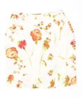Coexis Womens Midi Skirt It 42 Medium W27 White Floral Linen Vintage Lx02