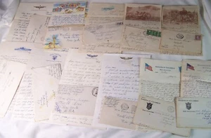 LOT 12 WWI WWII US ARMY AIRFORCE LETTER NORTH ROSE NY SEAGAR FAMILY AAF - Picture 1 of 12