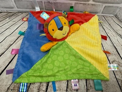 Taggies Kids II 小号毛绒初级彩色狮子婴儿安全毯 lovey — 第 1/4 张图片