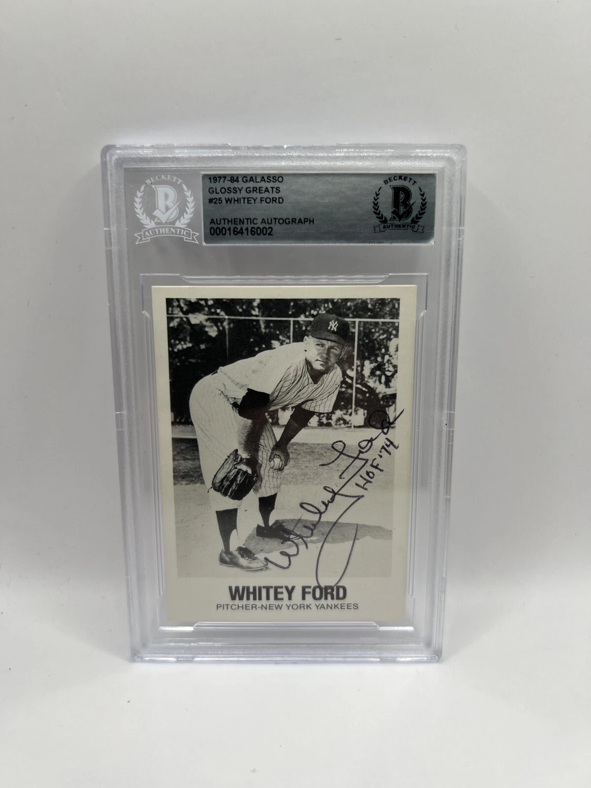 Whitey Ford Signed 1977-84 TCMA Renata Galasso Glossy Greats #25 Beckett Auto