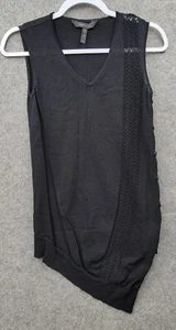 BCBG Maxazria Womens Sleeveless Black Top Size XS Asymmetrical - Picture 1 of 9