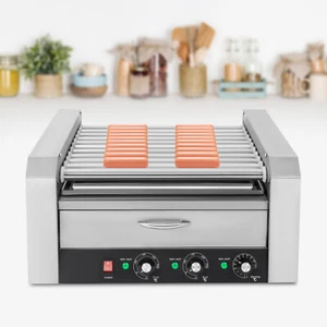 Electric Hot Dog Machine 11 Roller & 30 Hotdog Grill Cook Warmer Machine 1560W - Picture 1 of 16