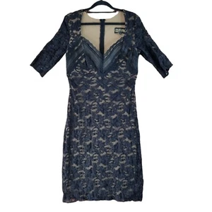 Vestido de cóctel Gerry Shaw de encaje negro talla 12 escote corazón forrado vintage - Imagen 1 de 17