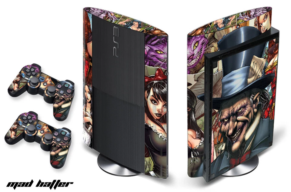 Skin Decal Wrap For PS3 Super Slim PlayStation 3  Console + Controller MadHatter - Image 1 of 1