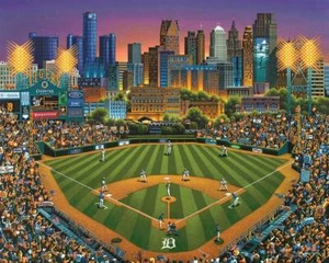 Rompecabezas de arte folclórico Dowdle; Tigres de Detroit; 100 piezas - Imagen 1 de 1