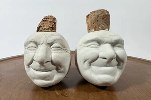 Teste di ceramica vintage insolite astratte 3” firmate Baston 1986 modernista primitivo MCM - Foto 1 di 12
