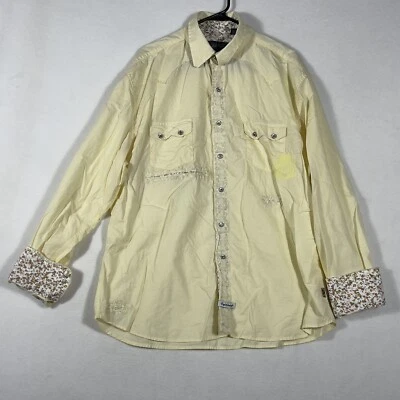 英国洗衣店 Christopher Wicks 衬衫按扣刺绣男式 XL — 第 1/4 张图片