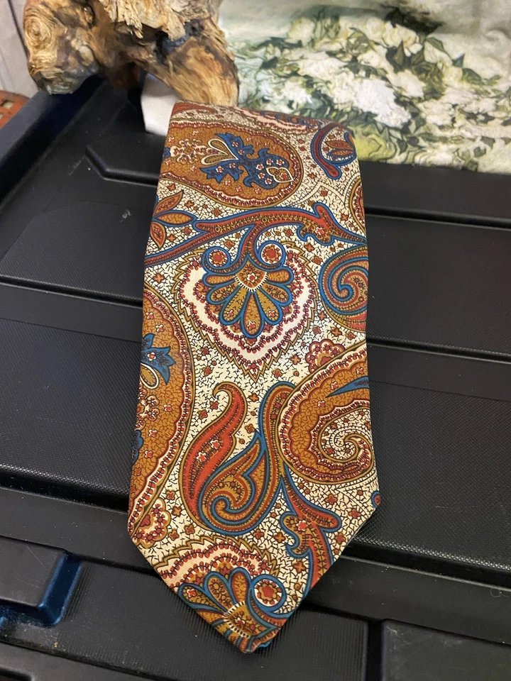 Corbata de algodón estampada cachemira cobre firma para hombre Sears Foto 1 de 4