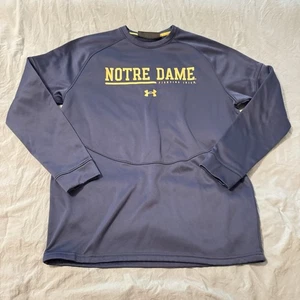 Notre Dame Under Armour Cold Gear Long Sleeve Sweatshirt Men's Size M Navy/Gold - Bild 1 von 9
