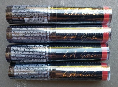 Pack of 4 LA Girl Matte Flat Velvet Lipstick Relentless GLC809 New - Image 1 of 2