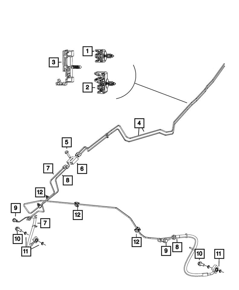 Genuine Mopar Brake Tube Right 68298070ab Foto 1 de 1