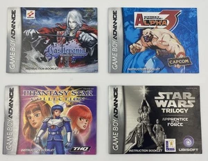 GBA Manual Lot Castlevania Dissonance Street Fighter Alpha 3 Phantasy Star Wars - Picture 1 of 10