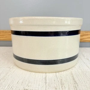 Robinson Ransbottom Roseville OH USA Topf 2 Quart niedriges Glas Steinzeug #303 gestreift. - Bild 1 von 8