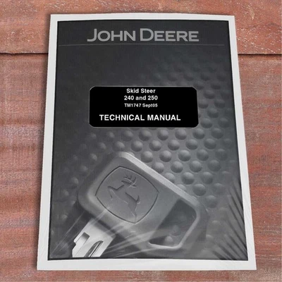 Manual de reparo de serviço técnico John Deere 240 e 250 minicarregadeira - TM1747 - Imagem 1 de 4