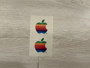 Vintage Apple Computer Rainbow Logo sticker sheet / decals 2 stickers - Picture 1 of 1