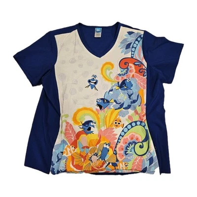 Blusa Médica Disney Pixar Mujer Tooniforms Manga Corta Talla 2XL Buscando a Nemo Dory Foto 1 de 4