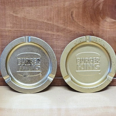 Lot Of 2 Vintage Burger King Ashtray Fast Food Restaurant Advertising 3.5" Metal - Image 1 of 4
