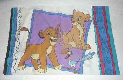 Funda de almohada estándar vintage Disney Rey León Simba Nala Timón Pumba años 90 C-24 Foto 1 de 2