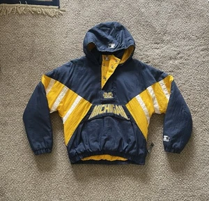 Vintage 90s Michigan Wolverines Starter Jacket Windbreaker RARE SMALL SIZE - Picture 1 of 8