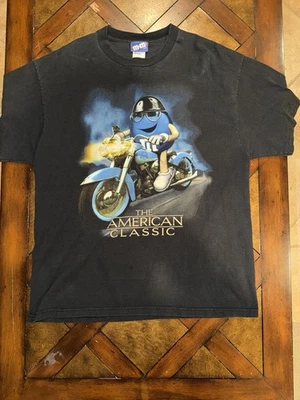 Camisa De Colección M&M Para Hombre Grande Negra Americana Clásica Motocicleta Camiseta Años 90 Caramelo Foto 1 de 4