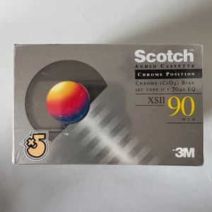 5x Scotch XSII 90 Min Chrome Position Blank Audio Media Cassette Tape 1993 - NEW - Picture 1 of 3