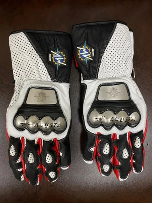 MV AGUSTA Biker Motorcycle Racing Leather Gloves MOTOGP Motorbike Leather Gloves - Image 1 of 3