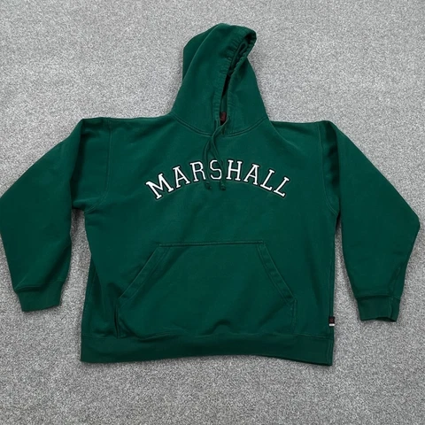 Vintage Marshall Thundering Herd Hoodie Men Medium Pullover Hooded Sweater CD Cover