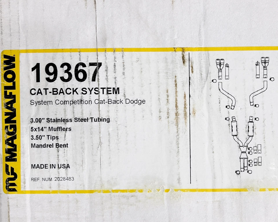 Sistema de escape Magnaflow 19367 2015-2022 Dodge Challenger Comp Series Cat Back Foto 1 de 1