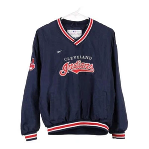 Age 11-12 Cleveland Indians Reebok MLB Windbreaker - Medium Navy Polyester - Picture 1 of 8