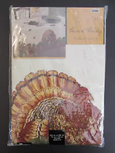 Arlee Harvest Holiday SPICE Thanksgiving Tablecloth 52"x 52" Autumn Turkey NIP - Picture 1 of 8