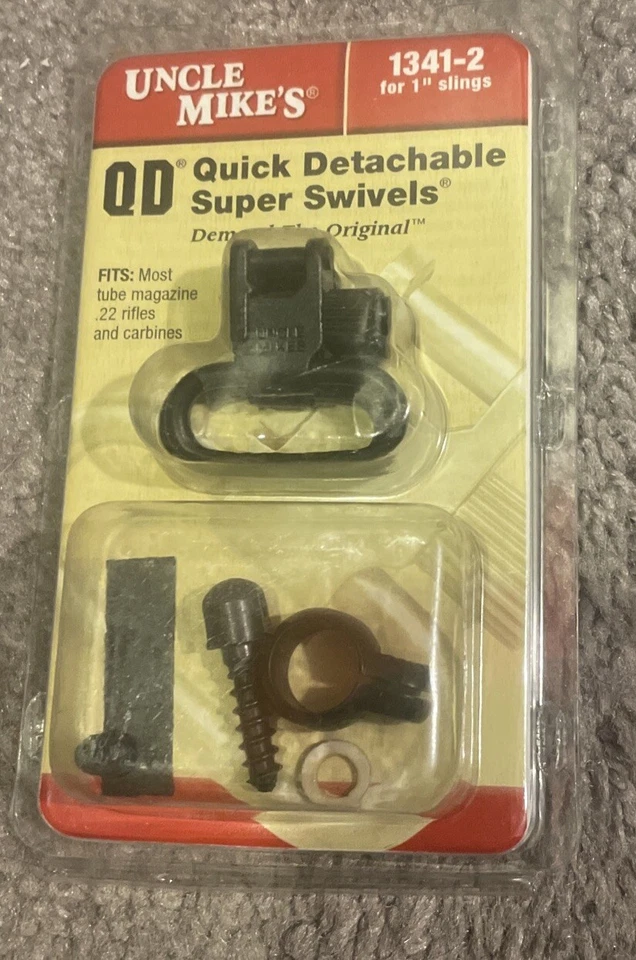 Juego de eslinga giratoria Uncle Mikes 1341-2 QD 1" se adapta a la mayoría de los rifles alimentados por tubo 22 NUEVO Foto 1 de 1
