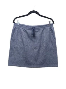 Ann Taylor Loft Skirt Women’s Size M Pockets Elastic Waist Blue Tie Front Knit - Picture 1 of 5