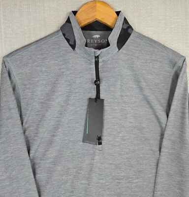 GREYSON NEW $148 Mens 1/4 Zip Medium Lightweight Wicking Brrr Fabric Golf Wolf - Image 1 of 4