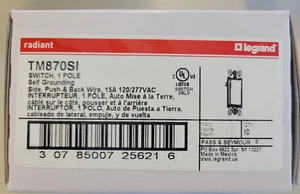 (10) NUOVI P&S TM870S-I interruttori a dondolo singolo palo decoratore avorio 15A 120/277VAC - Foto 1 di 1