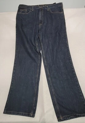 Jeans Axist Para Hombres 42x32 Azul Denim Bootcut Grunge Envejecido Relajado Lavado Oscuro Foto 1 de 4