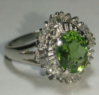 Anillo de diamantes de turmalina natural de platino macizo de 1,65 quilates 6,92 gramos pt900 *GIA Foto 1 de 4