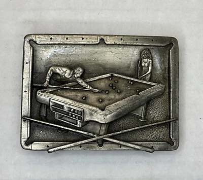 Vintage 1984 Bergamot Brass Works Pool Playing Belt Buckle Billiards Z-149 - Image 1 of 4
