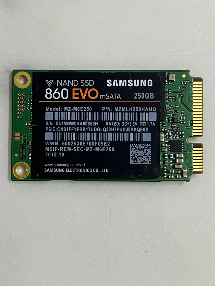 Samsung MZ-M6E250BW 860 EVO mSATA 250GB Solid State Drive For Dell Lenovo Laptop - Image 1 of 4