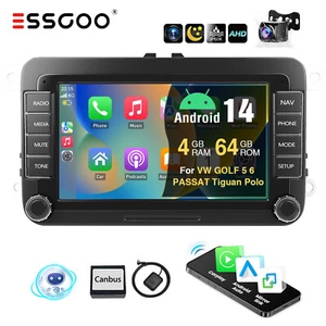 7" Android 14 4+64G Apple Carplay Autoradio GPS Kam Für VW GOLF 5 6 Polo Tiguan - Bild 1 von 14