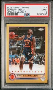 2022 Topps Chrome Brandon Miller McDonalds All-American Gold Refractor /50 PSA 9