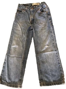 Arizona Jeans Size 5 Reg Boot Cut Destroyed Knee READ - Picture 1 of 10