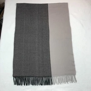 Cashmere Scarf Wrap Gray Taupe Fringe 82x28 Inches Shawl Classic Quiet Luxury - Picture 1 of 12