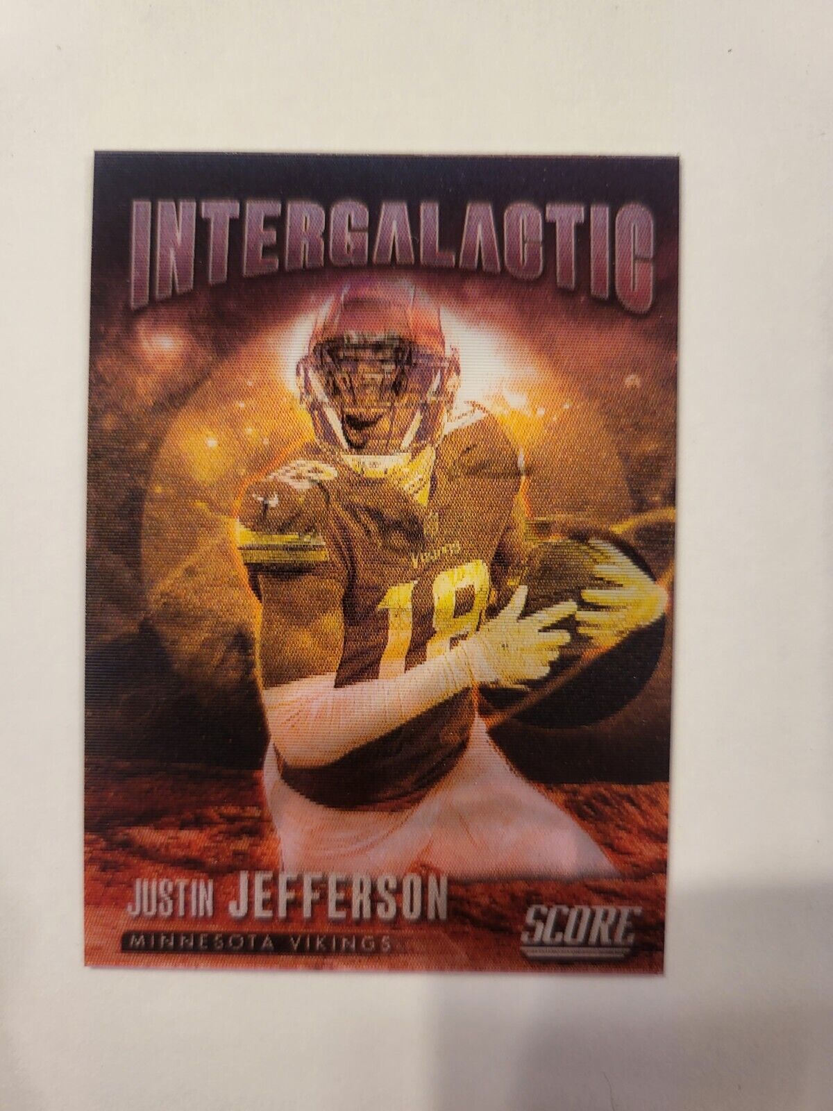 2023 Score Football #I-9 Justin Jefferson Intergalactic SSP Case Hit