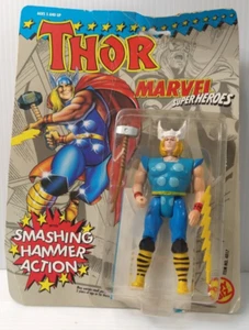 Smashing Hammer Thor Vintage Marvel Superheroes Toy Biz Sealed NIP 1991 - Picture 1 of 7