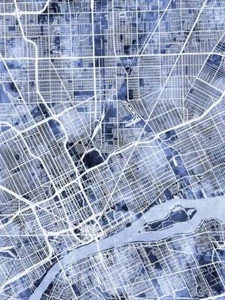 Póster - Mapa de Detroit, calles abstractas modernas de la ciudad, 4 tamaños - Imagen 1 de 25
