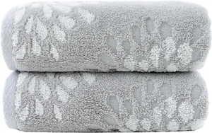 Pidada Hand Towels Set of 2 Hydrangea Floral Pattern 100% Cotton Absorbent Soft - Picture 1 of 7