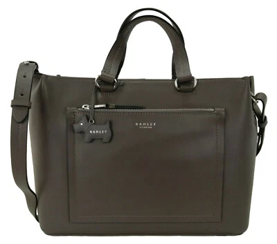 Radley Dark Grey Bag Satchel Medium Top Zip Multiway Handbag Charcoal Sunny Dene - image 1 of 4